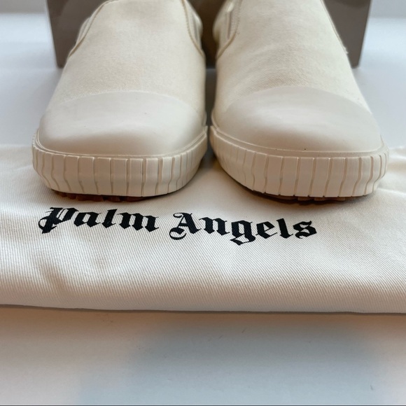 Palm angels women's off-white square low top vulcanized sneakers 40 10 slip on - Picture 12 of 15